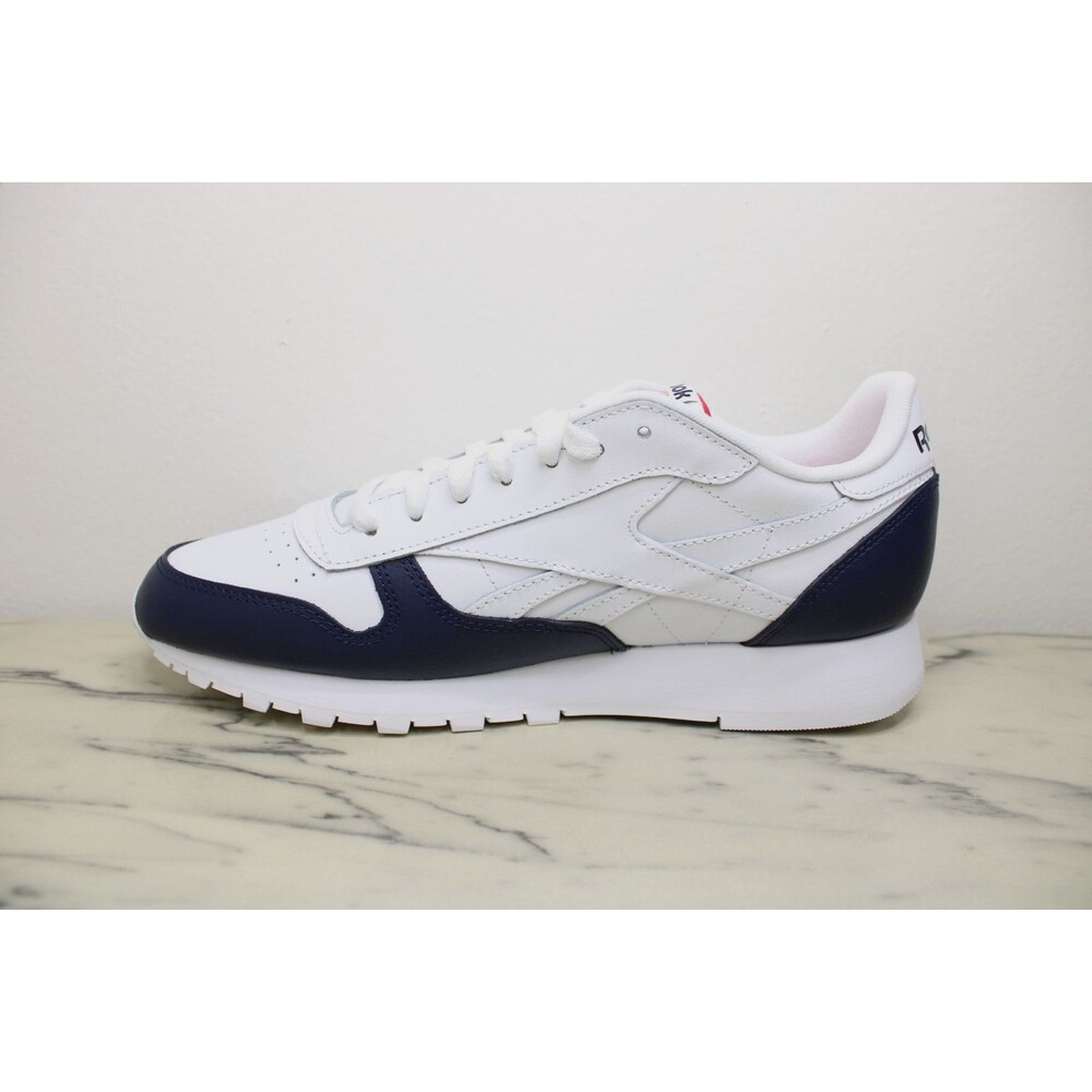 Reebok Classic Leather Sneakers Men's White Red Navy (US 10) NEW - IE2585 - Picture 6 of 10